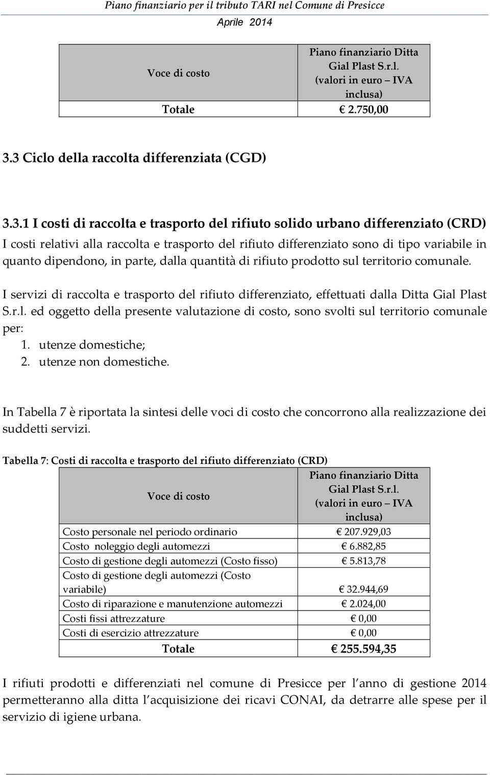 sono di tipo variabile in quanto dipendono, in parte, dalla quantità di rifiuto prodotto sul territorio comunale.