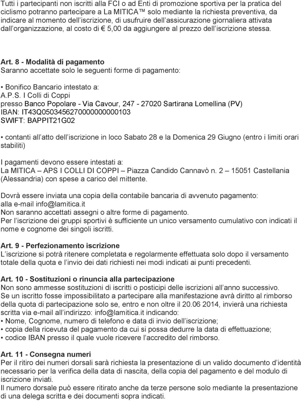 8 - Modalità di pagamento Sa