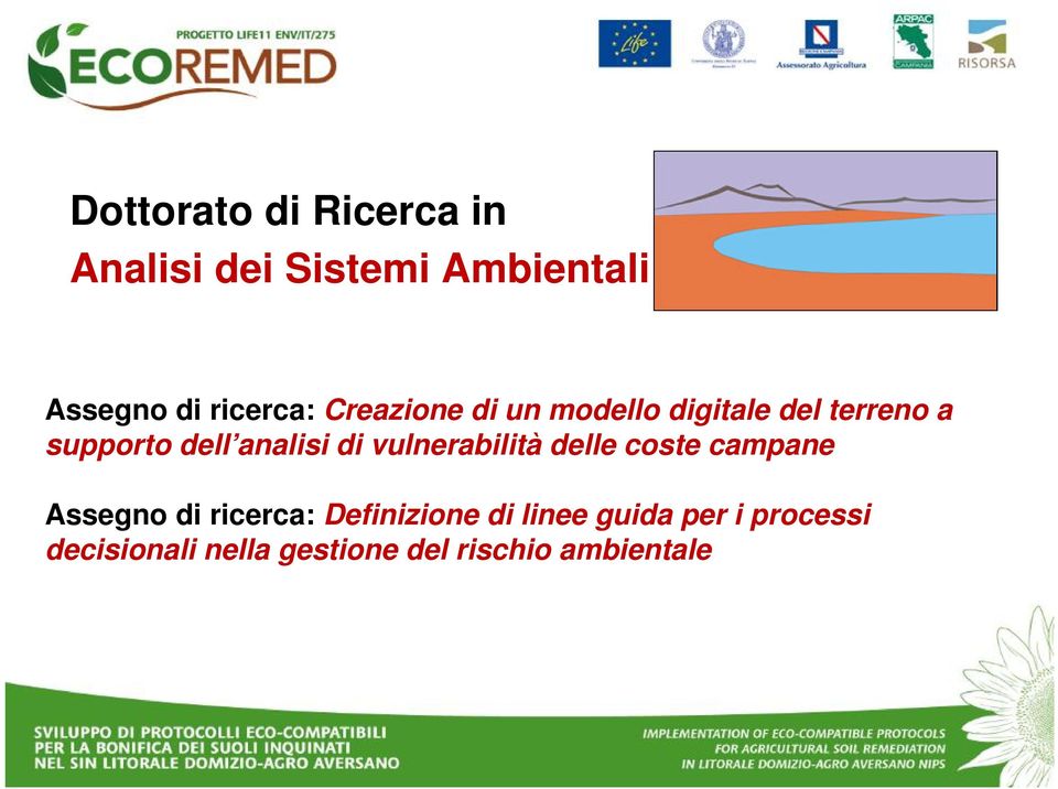 analisi di vulnerabilità delle coste campane Assegno di ricerca: