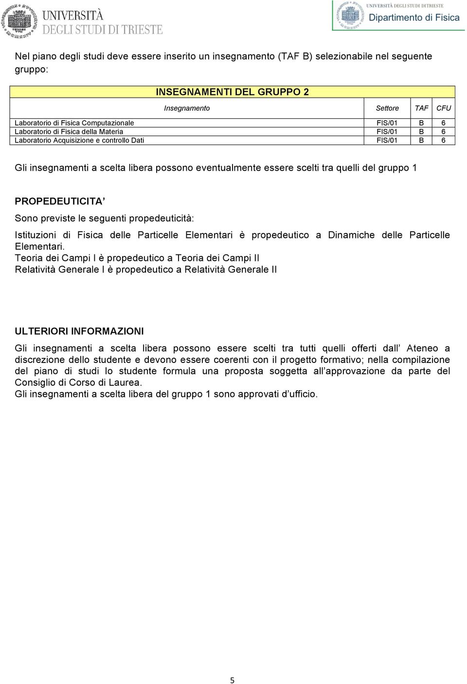 Istituzioni di Fisica delle Particelle Elementari è propedeutico a Dinamiche delle Particelle Elementari.