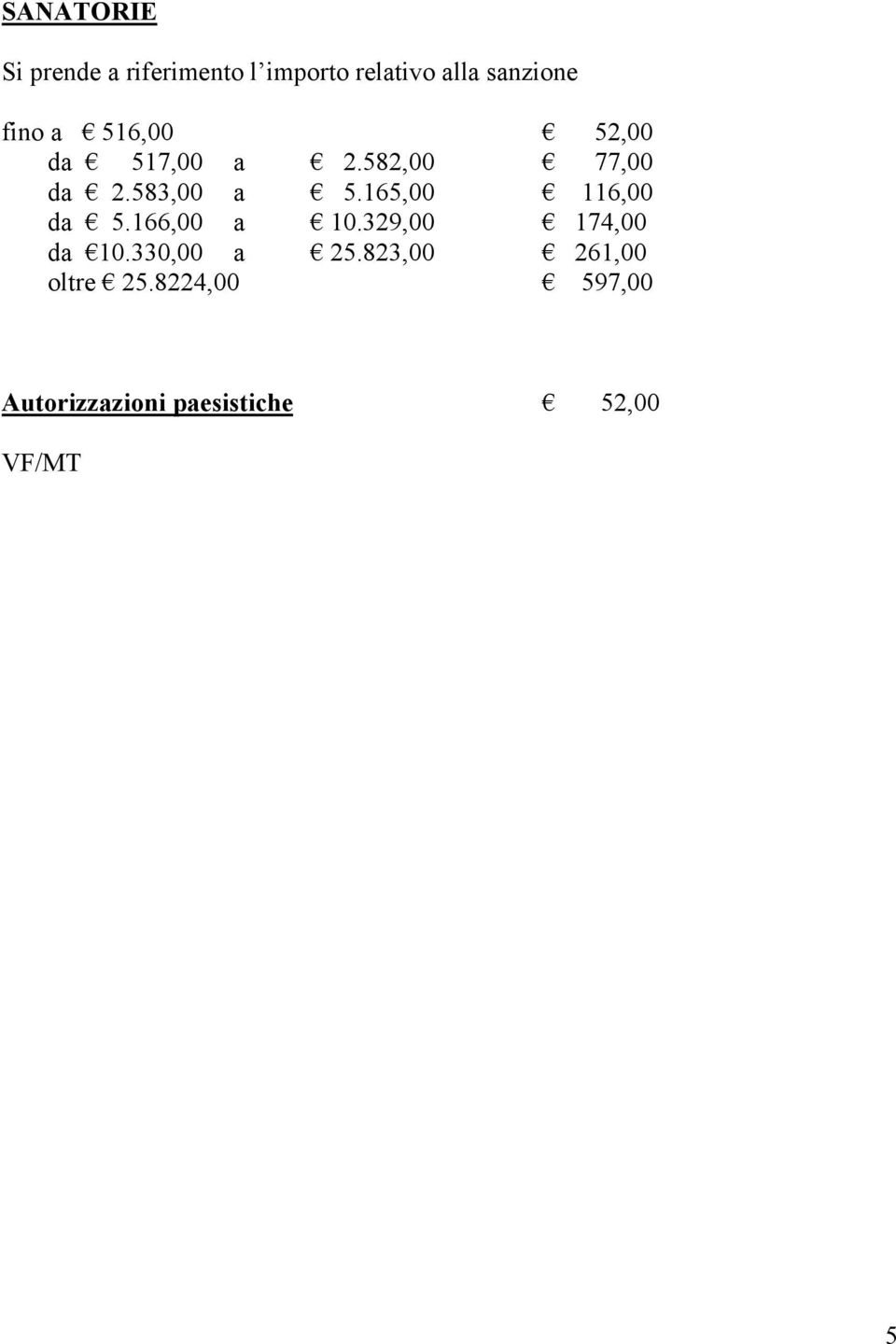 165,00 116,00 da 5.166,00 a 10.329,00 174,00 da 10.330,00 a 25.