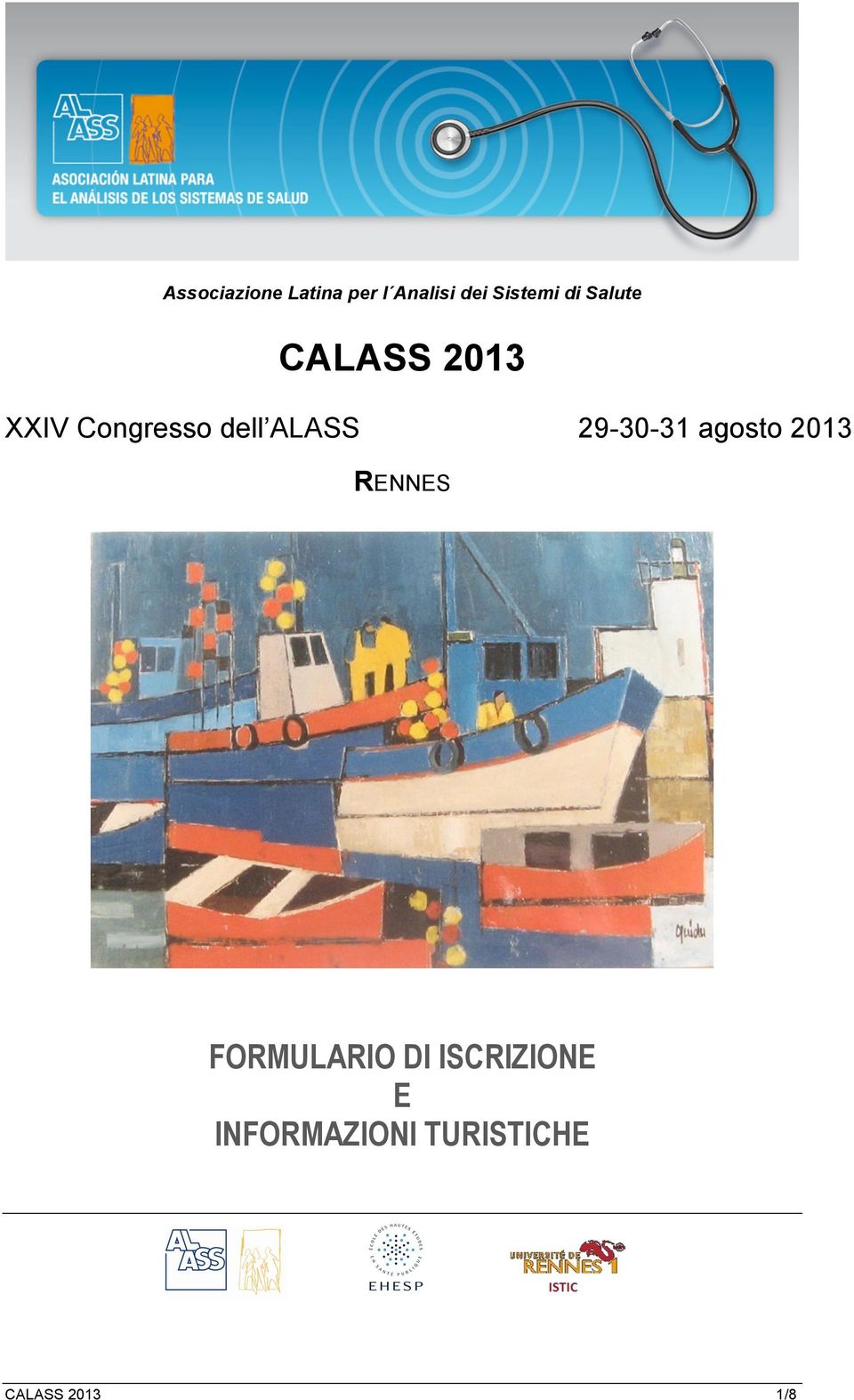 ALASS 29-30-31 agosto 2013 RENNES FORMULARIO