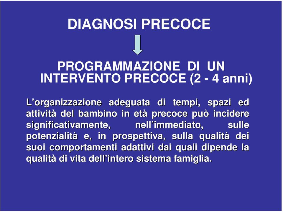 significativamente, nell immediato, sulle potenzialità e, in prospettiva, sulla