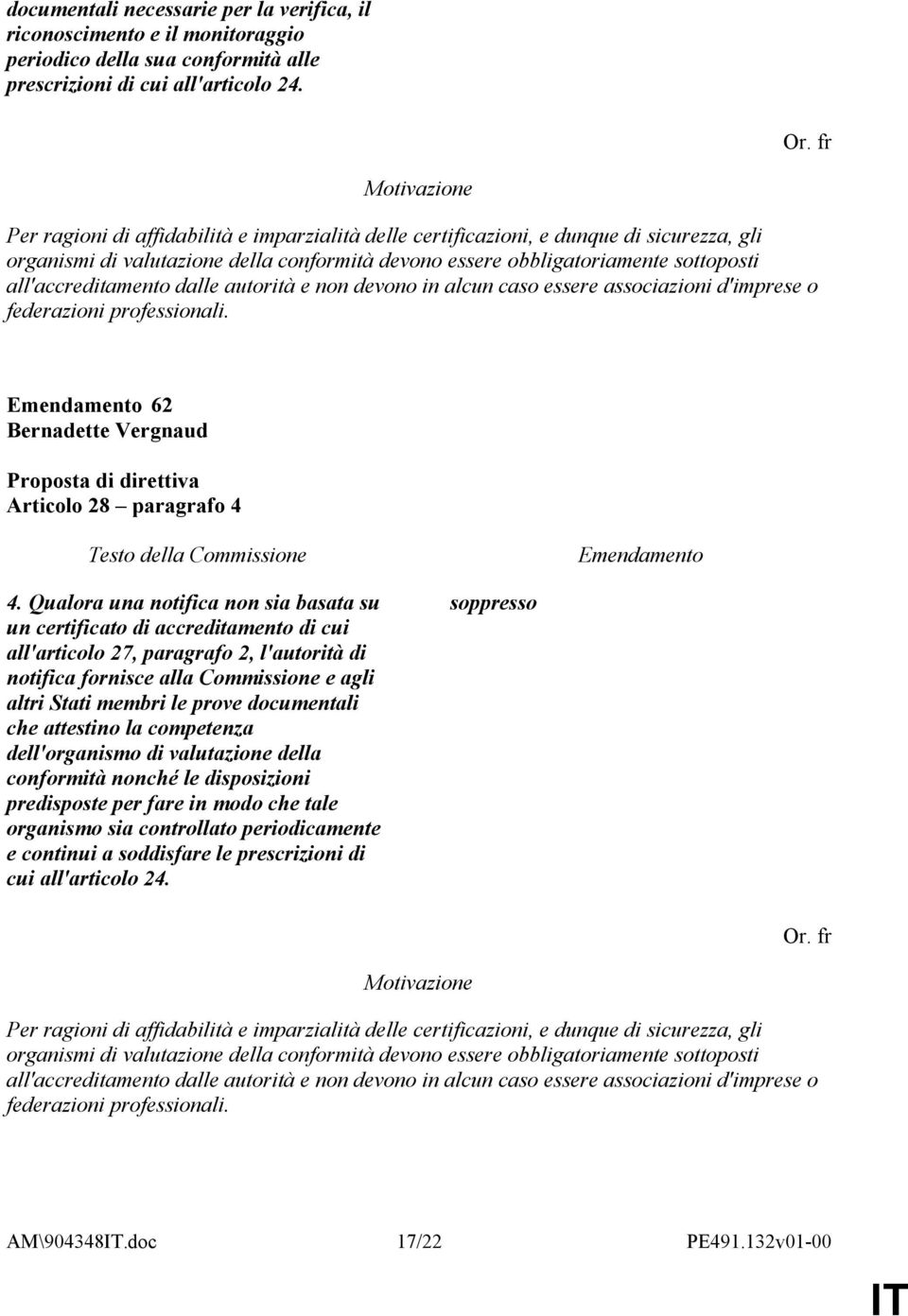 dalle autorità e non devono in alcun caso essere associazioni d'imprese o federazioni professionali. 62 Bernadette Vergnaud Articolo 28 paragrafo 4 4.