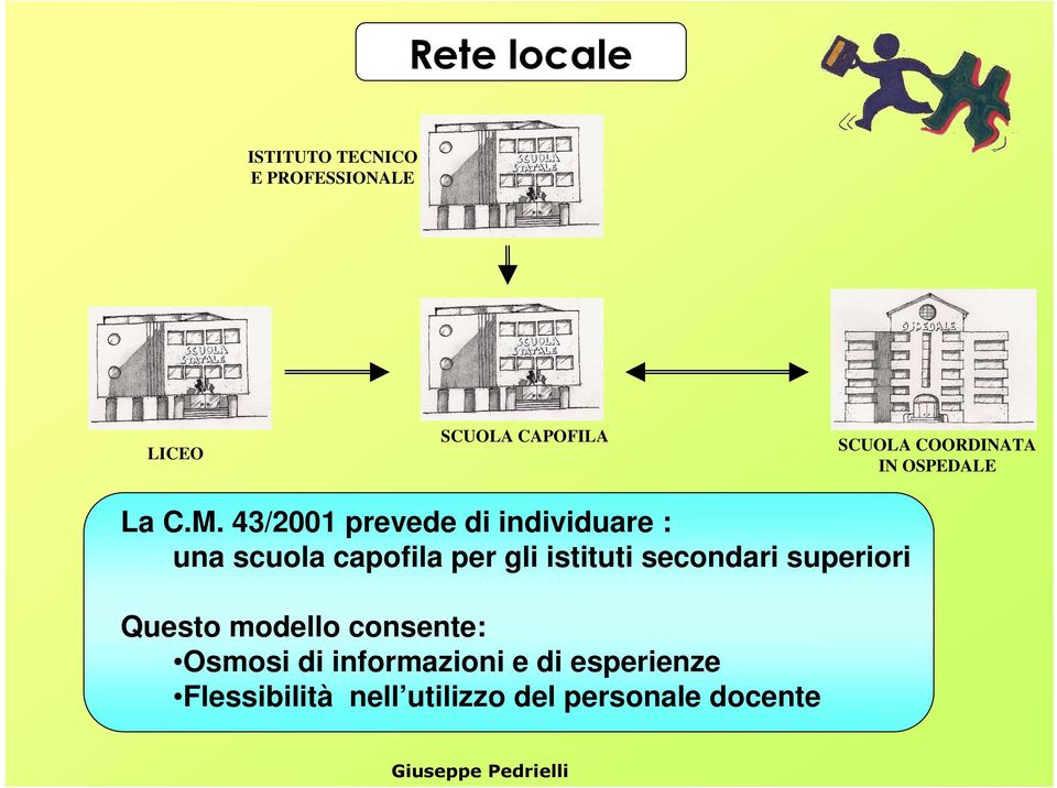 43/2001 prevede di individuare : una scuola capofila per gli istituti