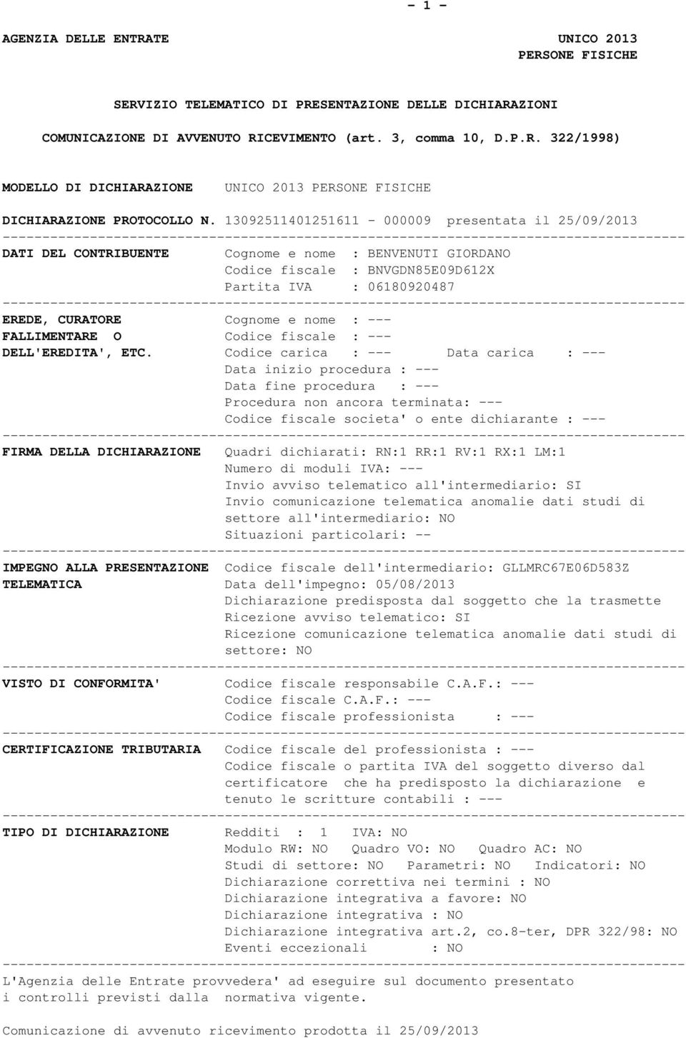 fiscale : --- DELL'EREDITA', ETC.