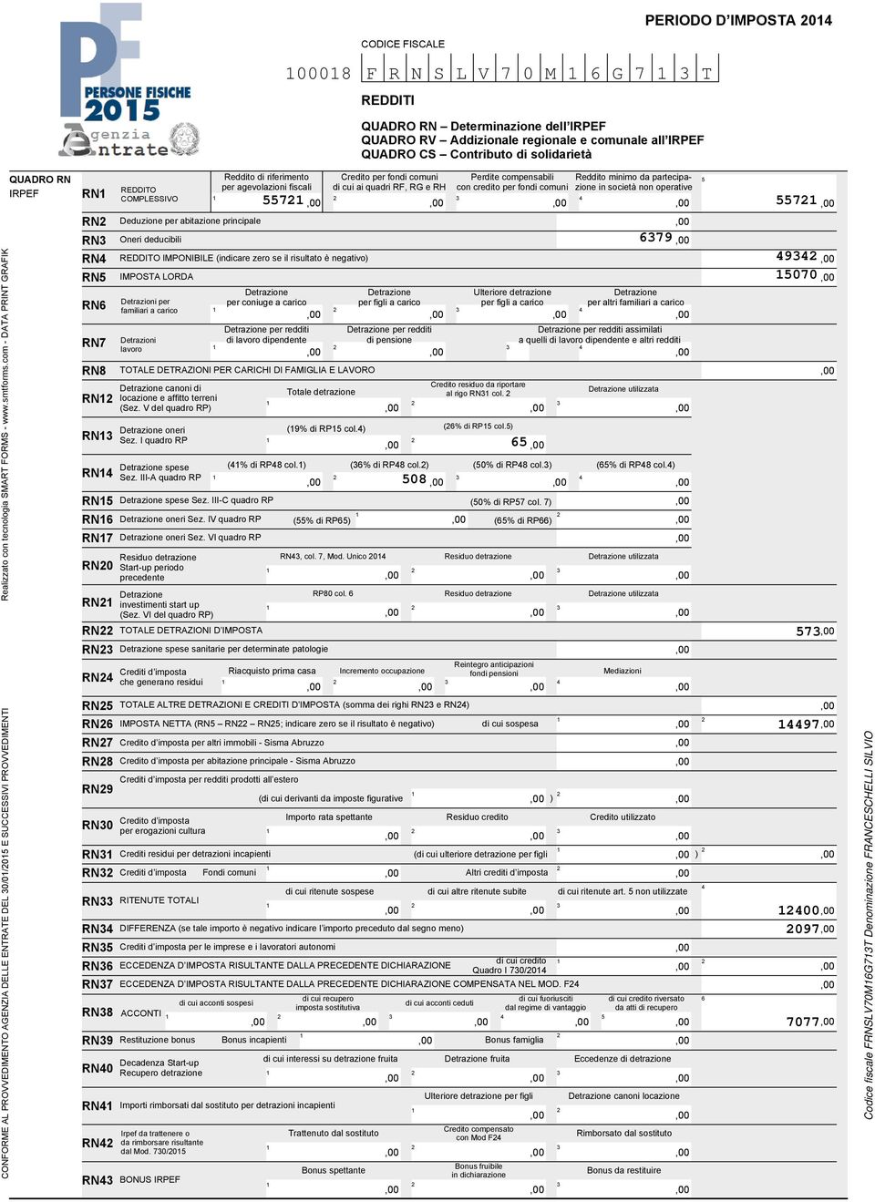 a carico Detrazione per redditi di lavoro dipendente Detrazione per redditi di pensione Detrazione per redditi assimilati a quelli di lavoro dipendente e altri redditi ) Detrazione per altri