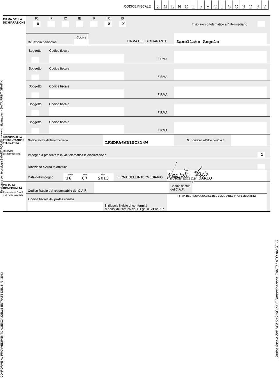 RMA Soggetto fiscale FI