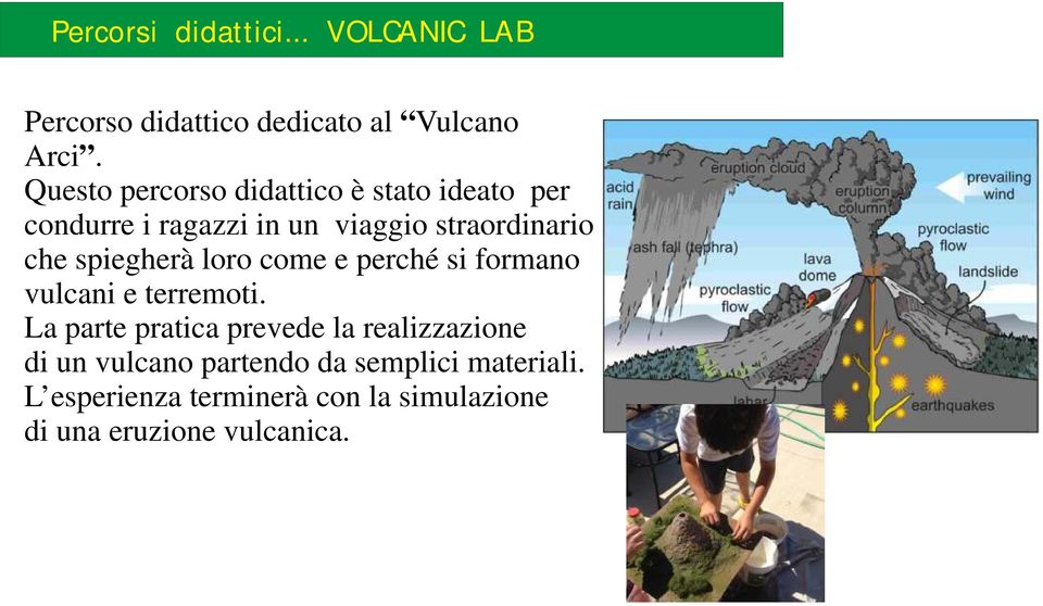 spiegherà loro come e perché si formano vulcani e terremoti.