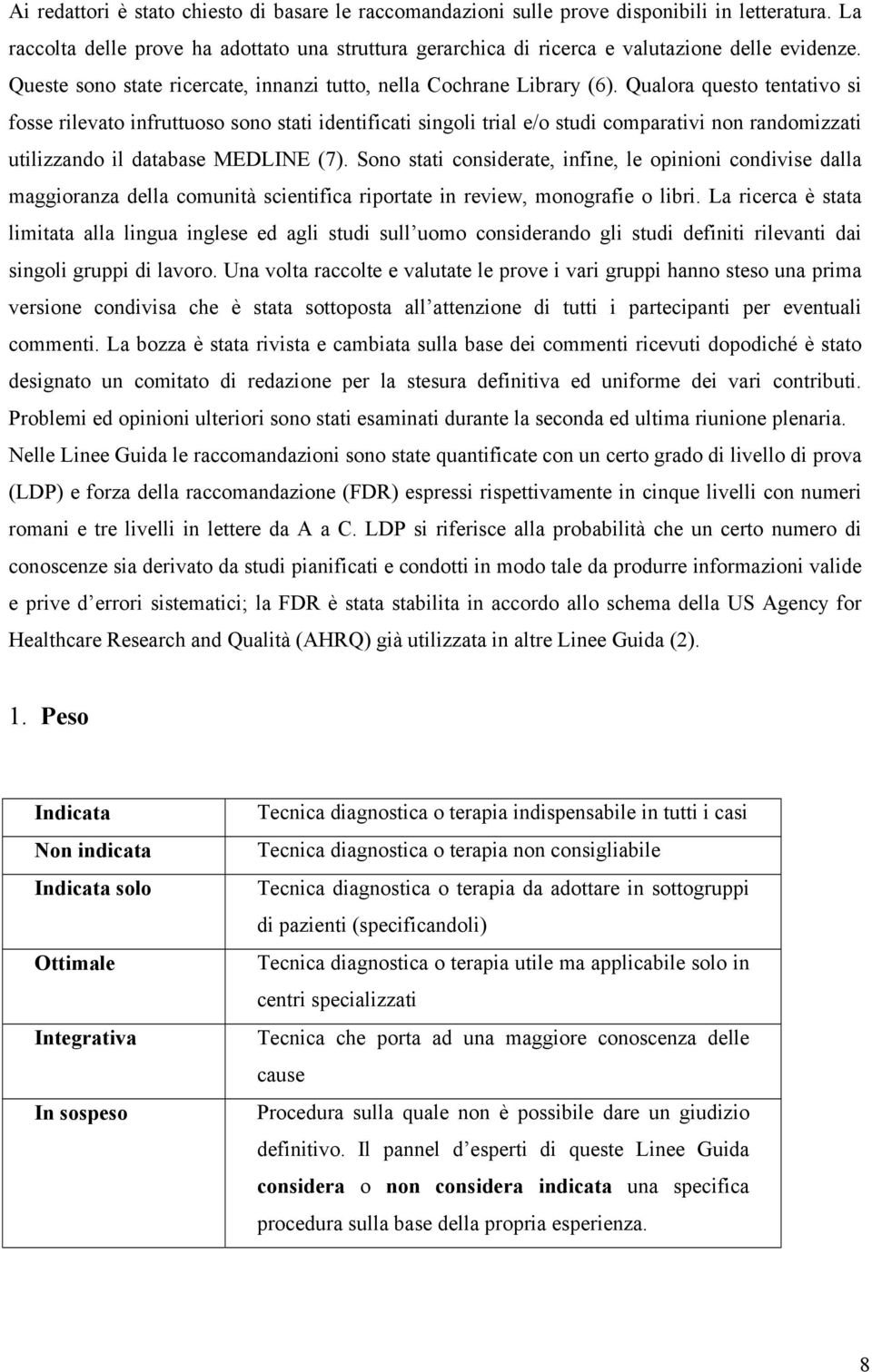 Qualora questo tentativo si fosse rilevato infruttuoso sono stati identificati singoli trial e/o studi comparativi non randomizzati utilizzando il database MEDLINE (7).