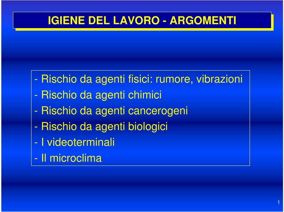 chimici - Rischio da agenti cancerogeni - Rischio