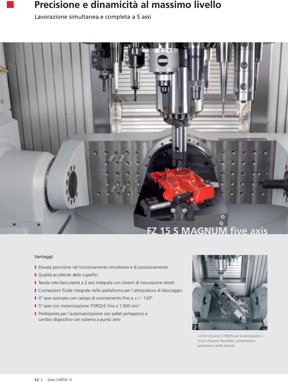 attrezzatura di bloccaggio I 4 asse azionato con campo di orientamento fino a + / - 120 I 5 asse con motorizzazione TORQUE fino a 1.