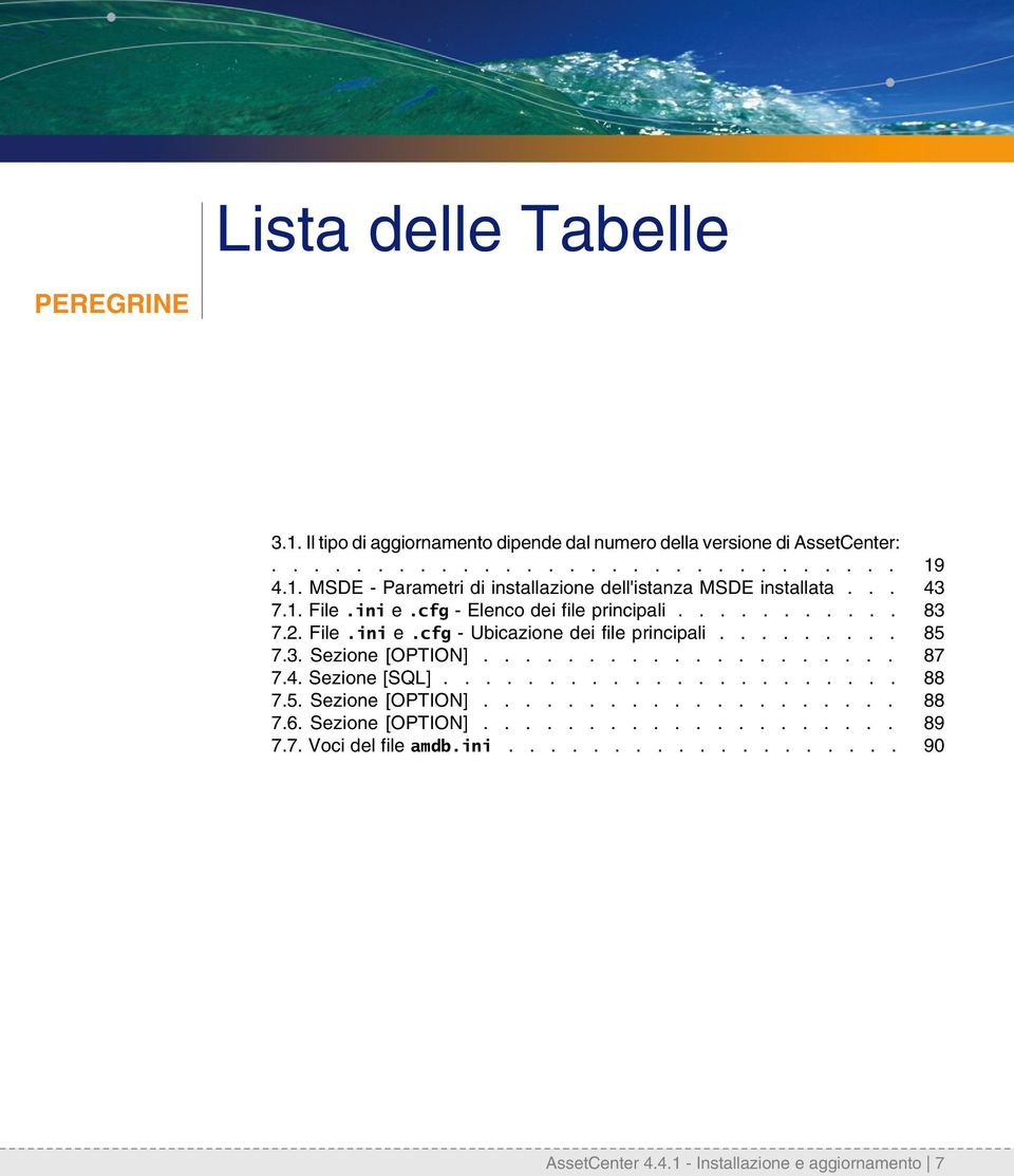 ................... 87 7.4. Sezione [SQL]...................... 88 7.5. Sezione [OPTION].................... 88 7.6. Sezione [OPTION].................... 89 7.