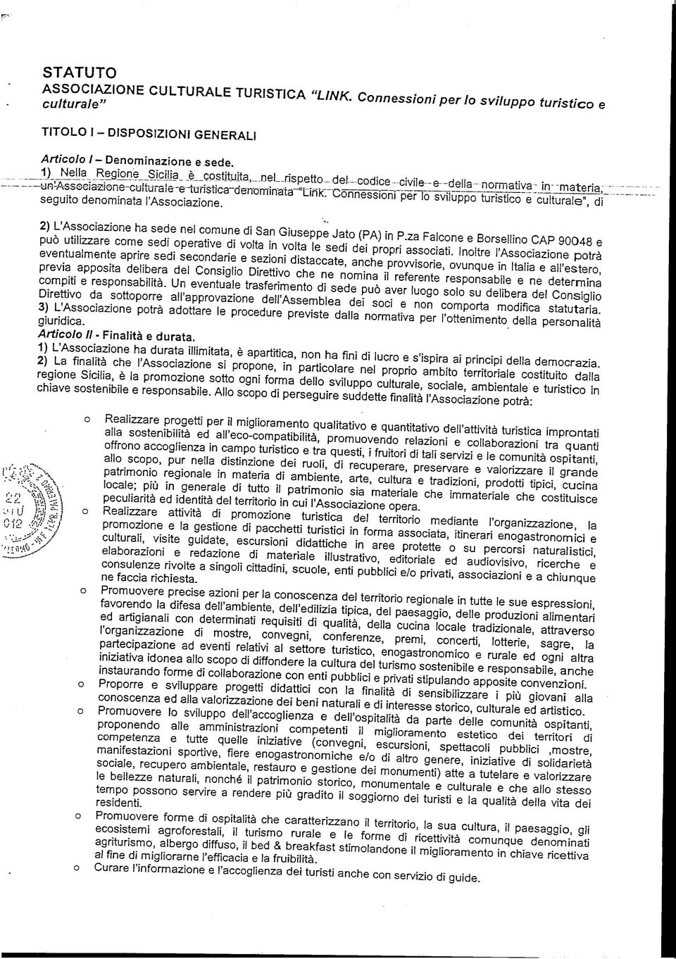 za Falcne e Brsellin GAP 90048 e può utilizzare cme sedi perative di vlta in vlta le sedi dei prpri assciati.