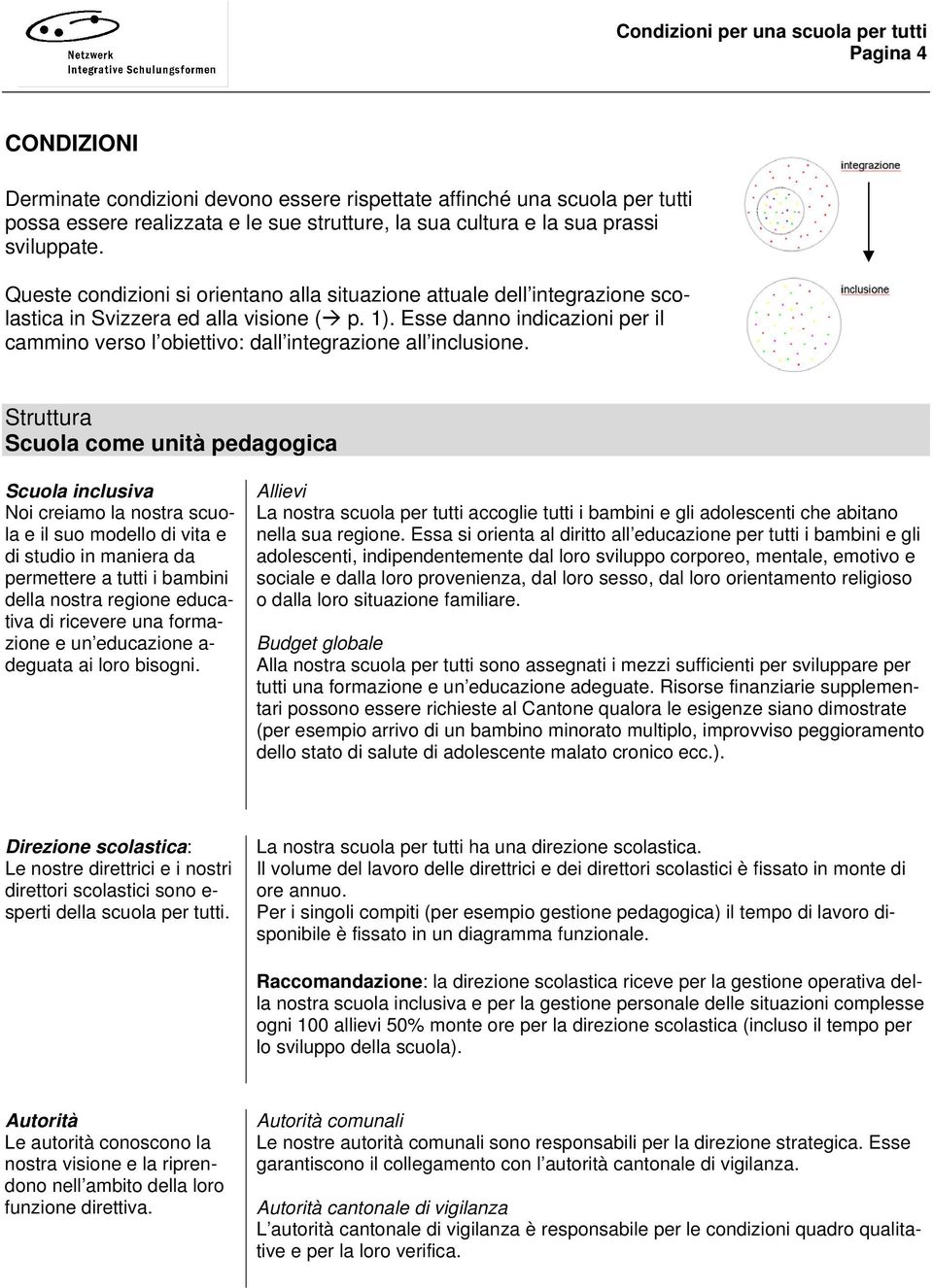 Esse danno indicazioni per il cammino verso l obiettivo: dall integrazione all inclusione.