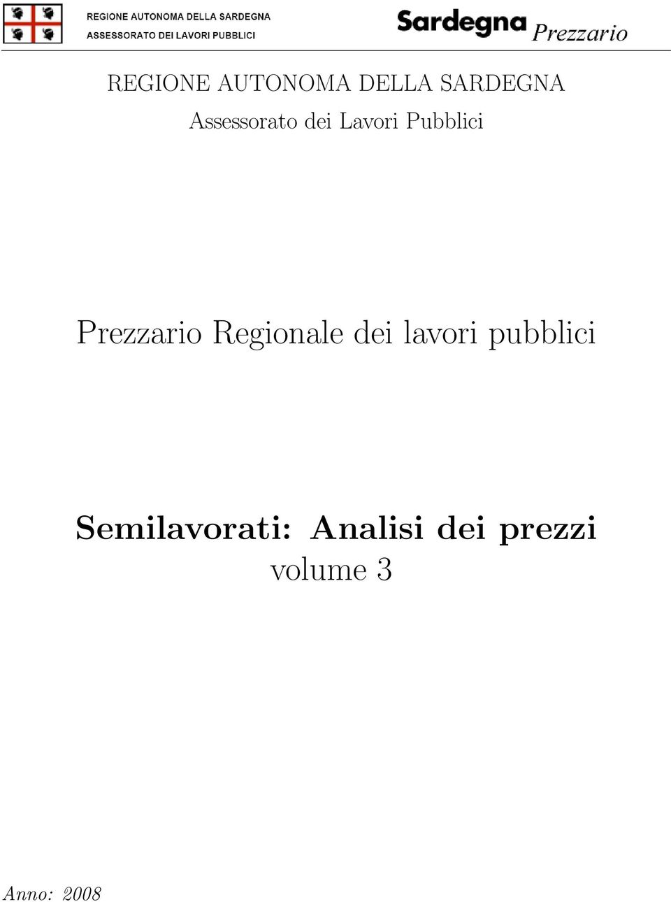 Prezzario Regionale dei lavori