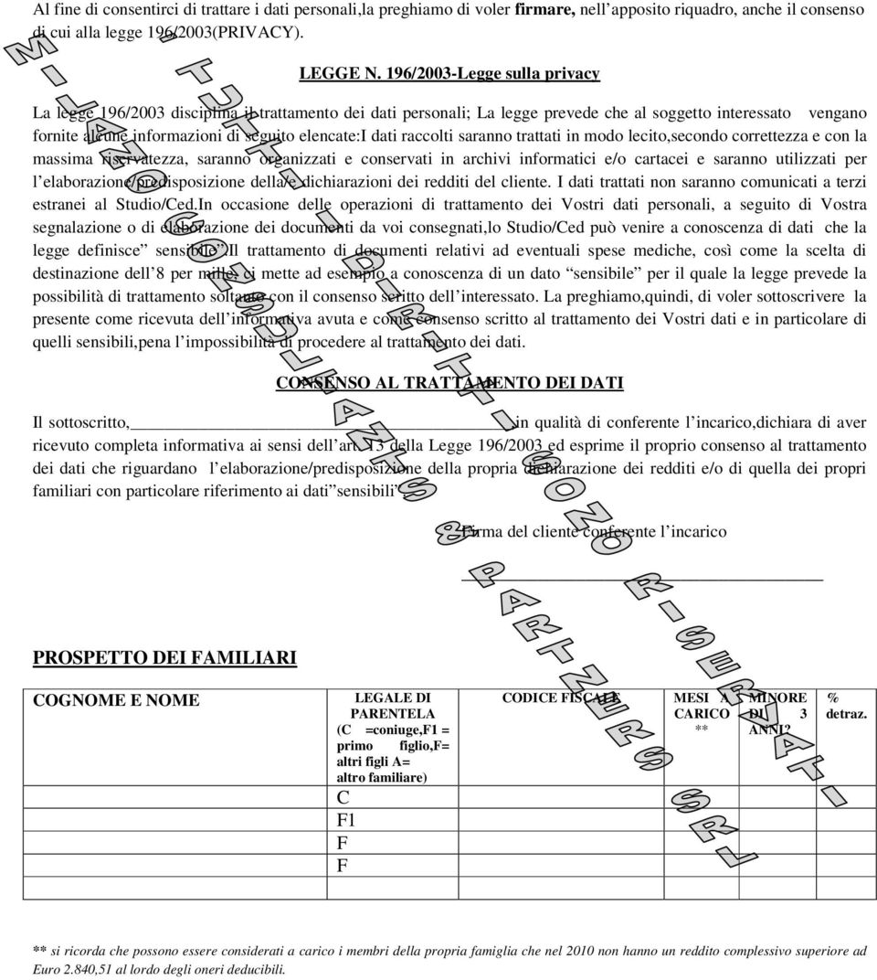 raccolti saran trattati in modo lecito,secondo correttezza e con la masma riservatezza, saran organizzati e conservati in archivi informatici e/o cartacei e saran utilizzati per l