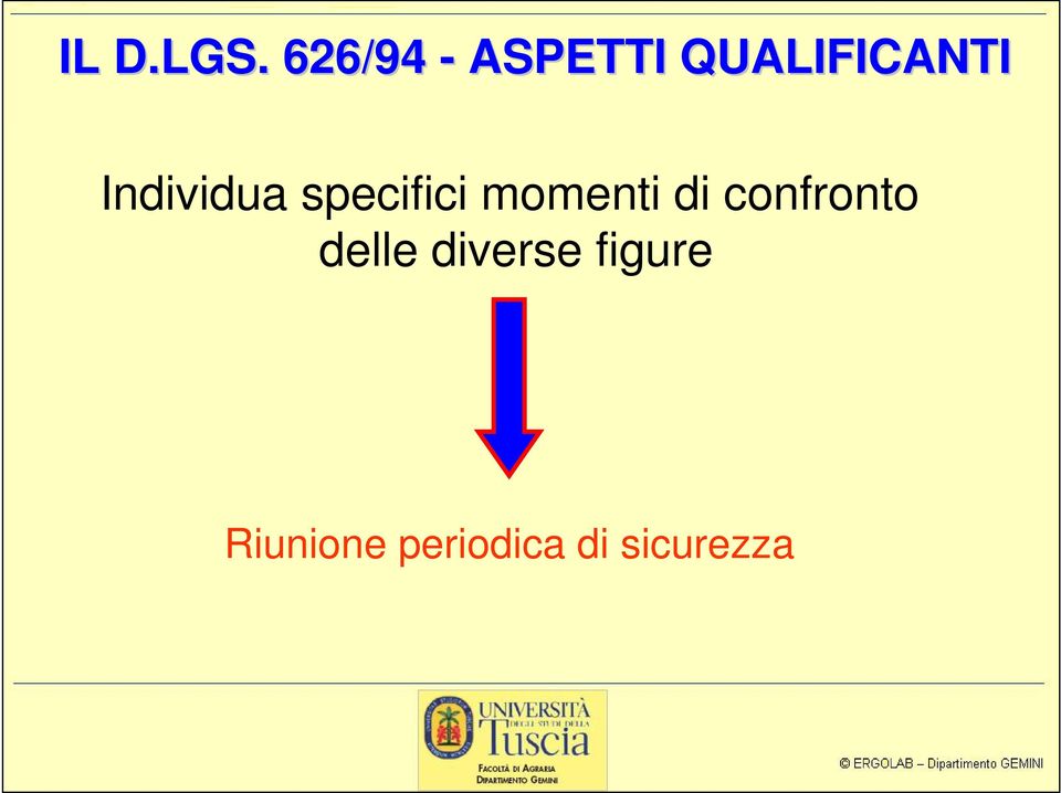 Individua specifici momenti di