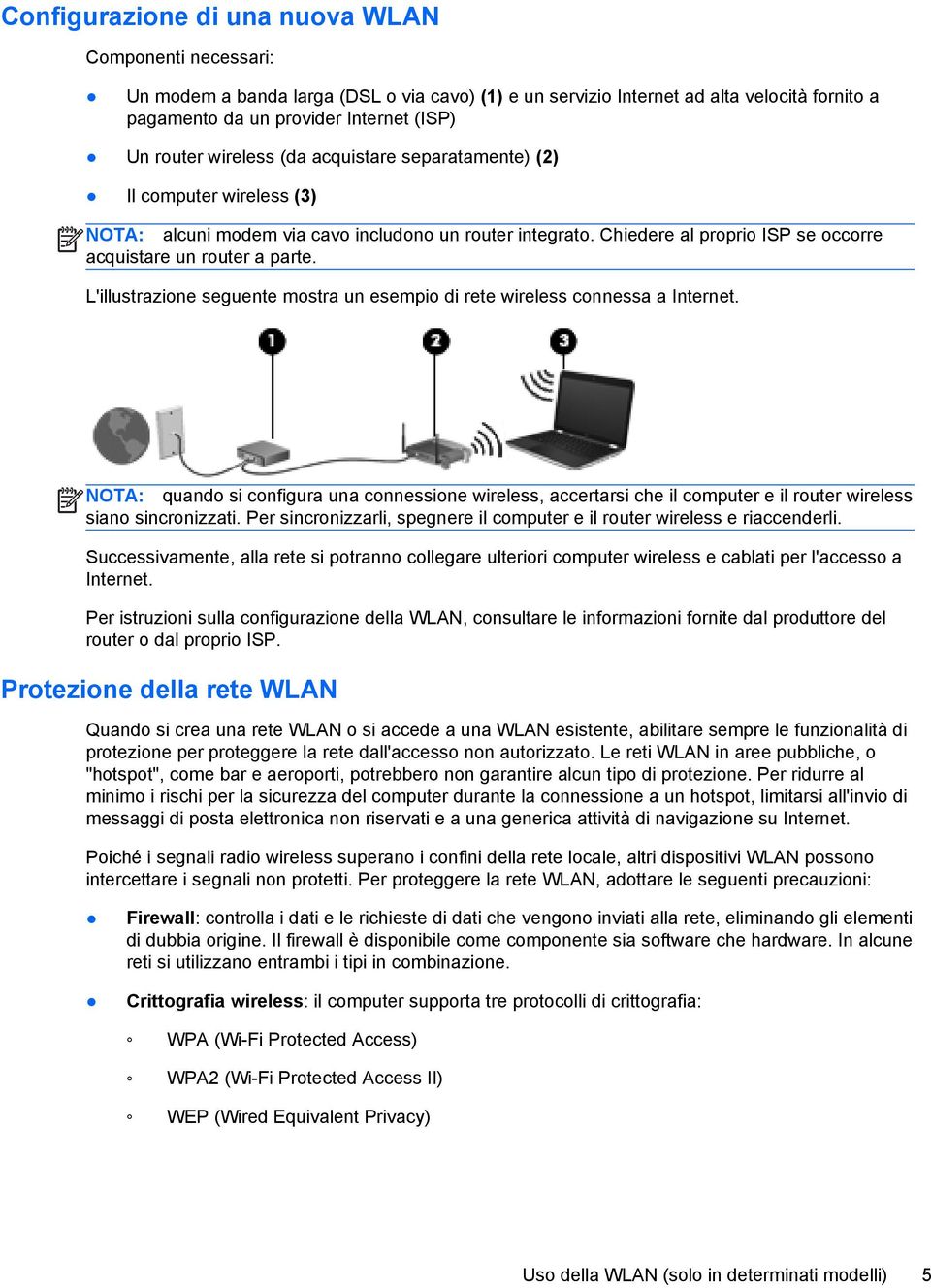 L'illustrazione seguente mostra un esempio di rete wireless connessa a Internet.