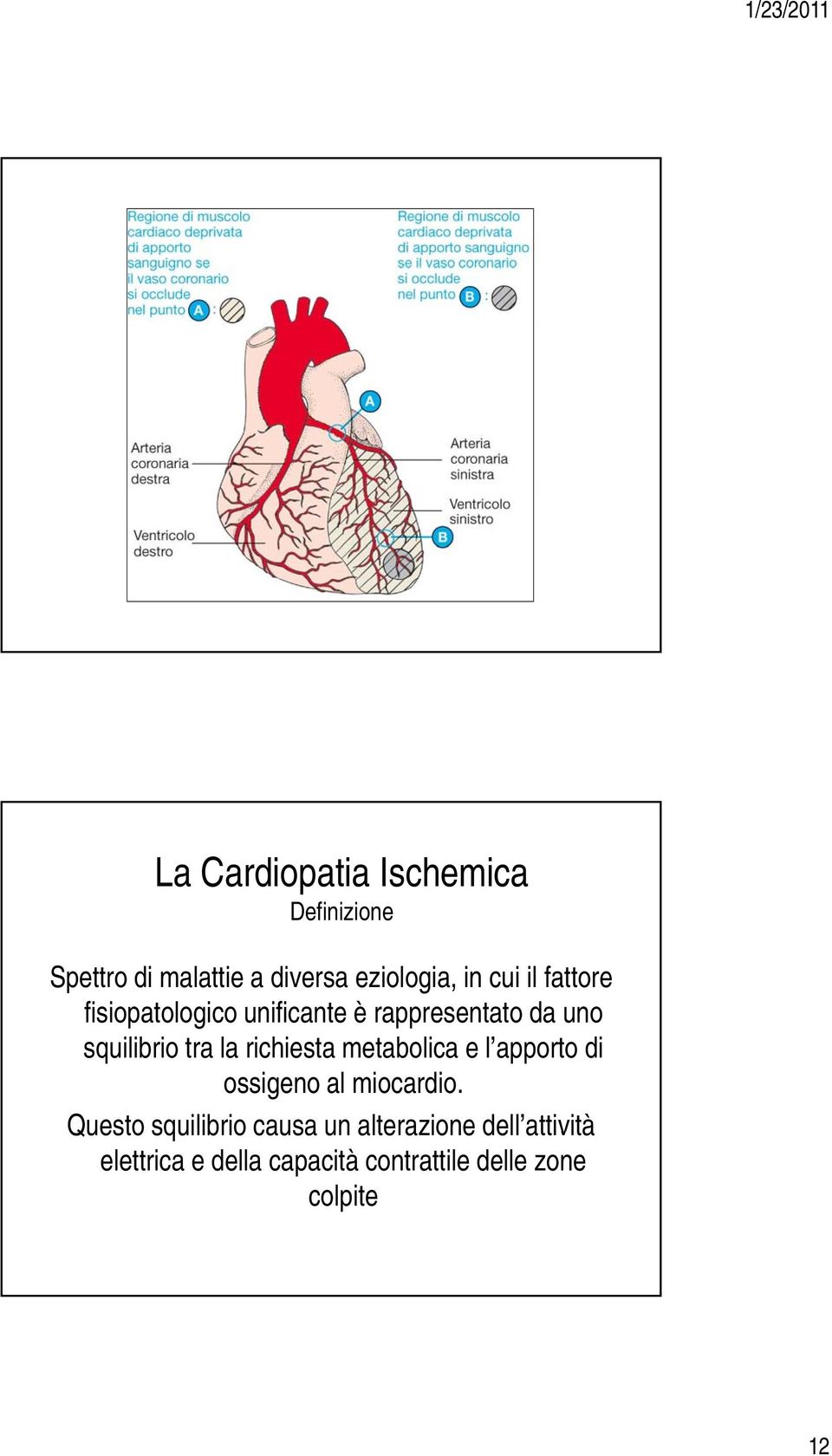 richiesta metabolica e l apporto di ossigeno al miocardio.