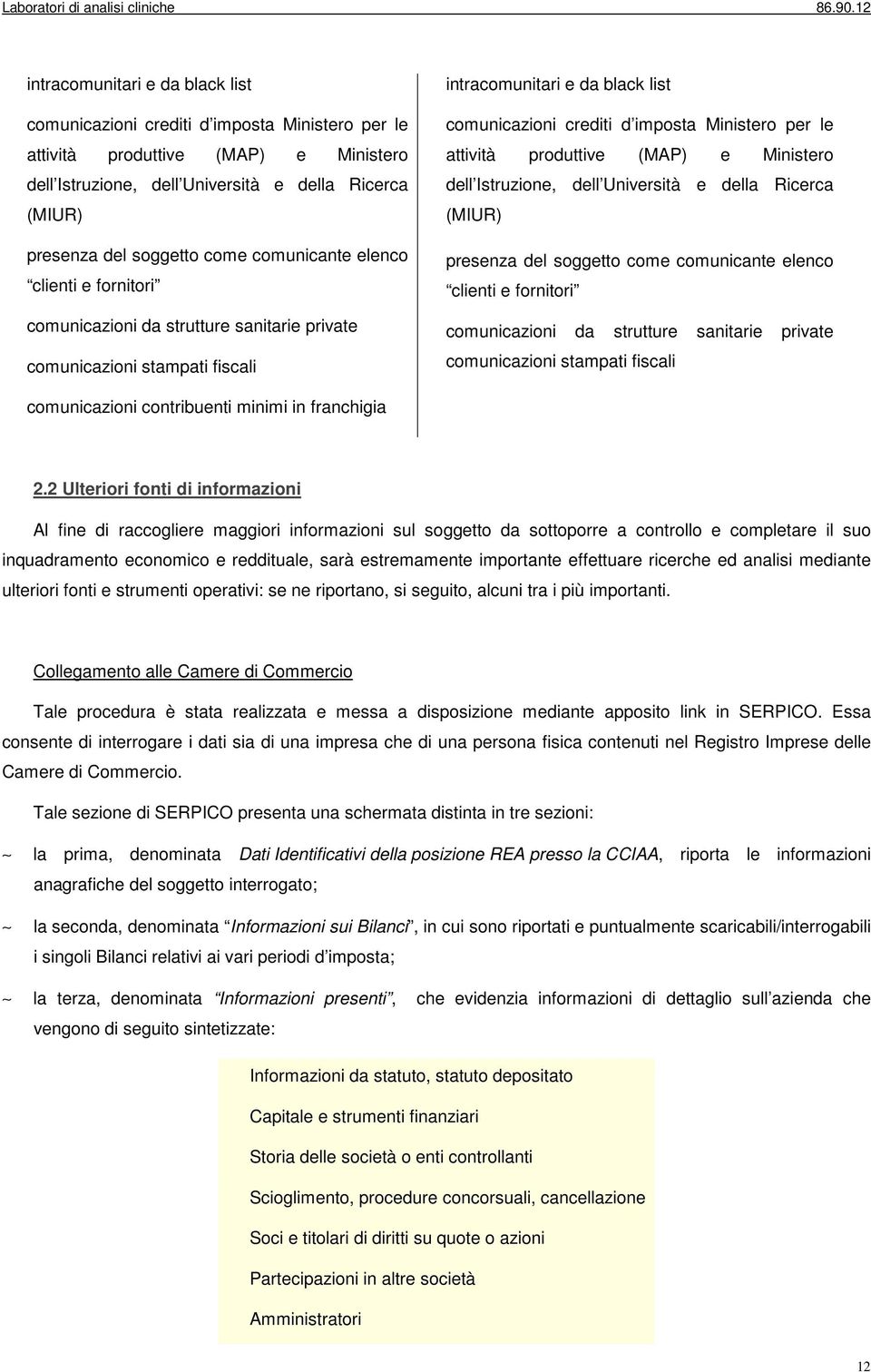 sanitarie private comunicazioni stampati fiscali comunicazioni contribuenti minimi in franchigia 2.