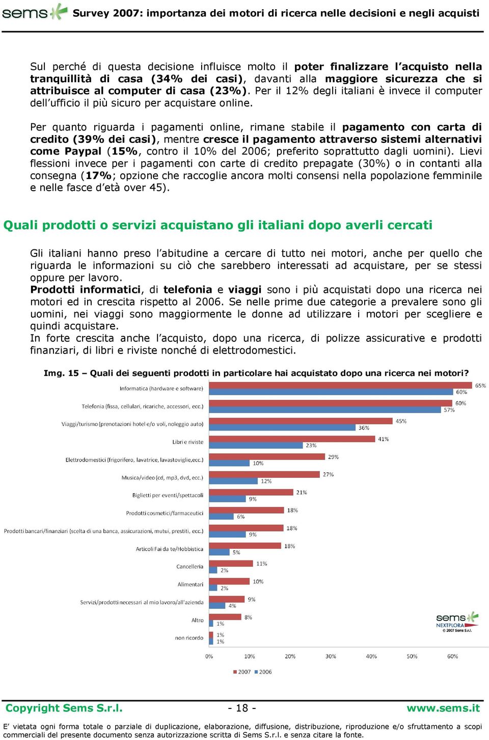 Per quanto riguarda i pagamenti online, rimane stabile il pagamento con carta di credito (39% dei casi), mentre cresce il pagamento attraverso sistemi alternativi come Paypal (15%, contro il 10% del