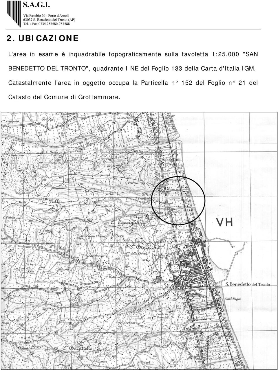 000 "SAN BENEDETTO DEL TRONTO", quadrante I NE del Foglio 133 della