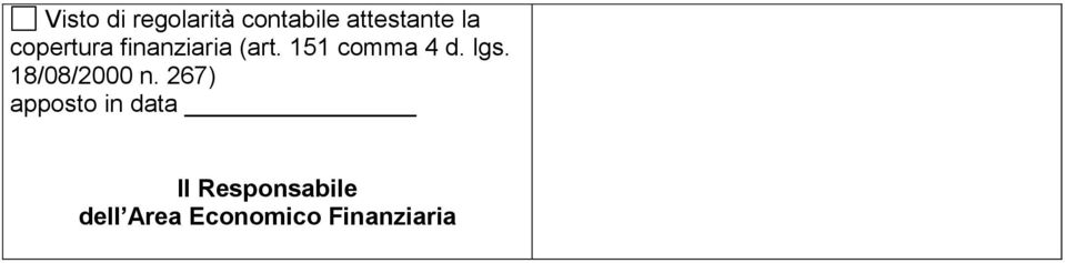 (art. 151 comma 4 d. lgs. 18/08/2000 n.