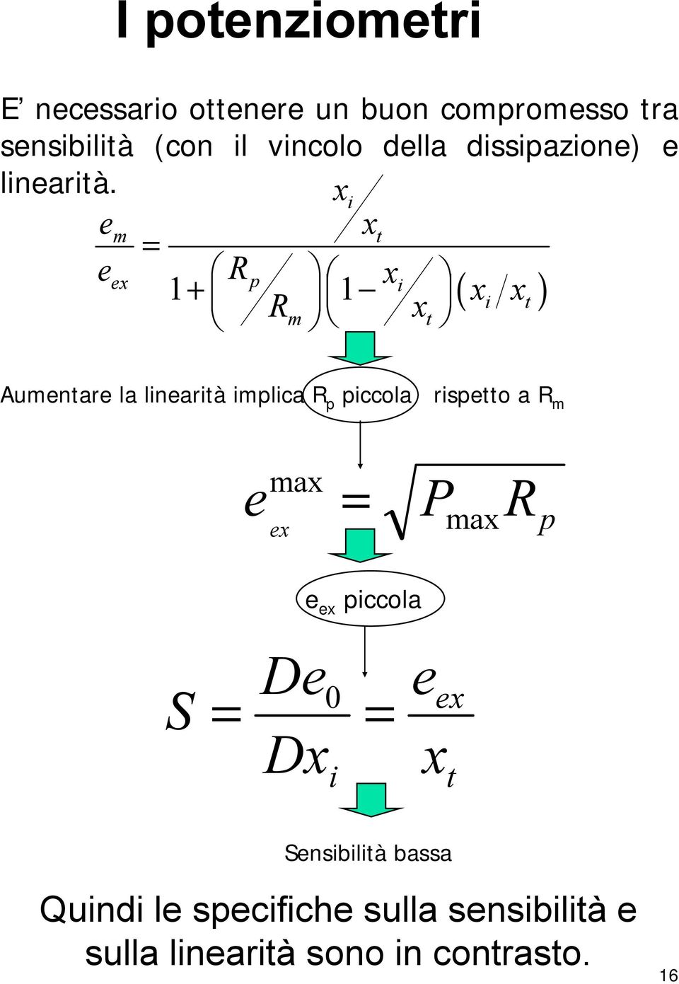 i m p 1+ 1 i ( i ) m Aumnar la linarià implica p piccola rispo a m ma