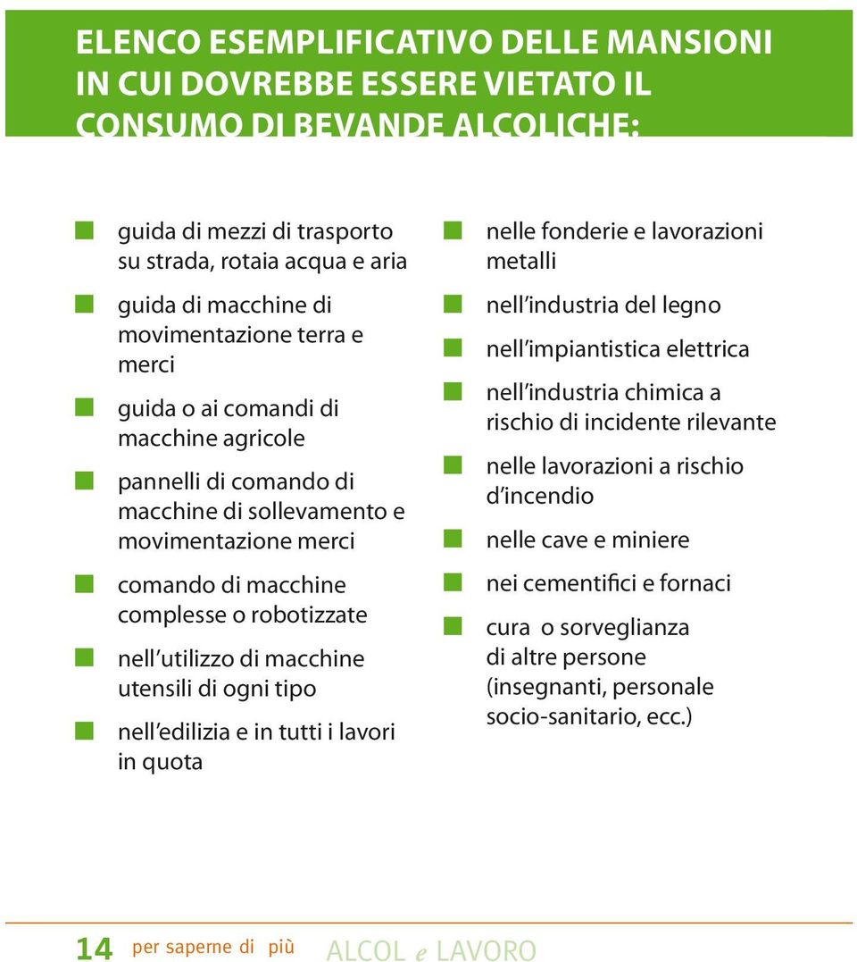 utensili di ogni tipo nell edilizia e in tutti i lavori in quota nelle fonderie e lavorazioni metalli nell industria del legno nell impiantistica elettrica nell industria chimica a rischio di