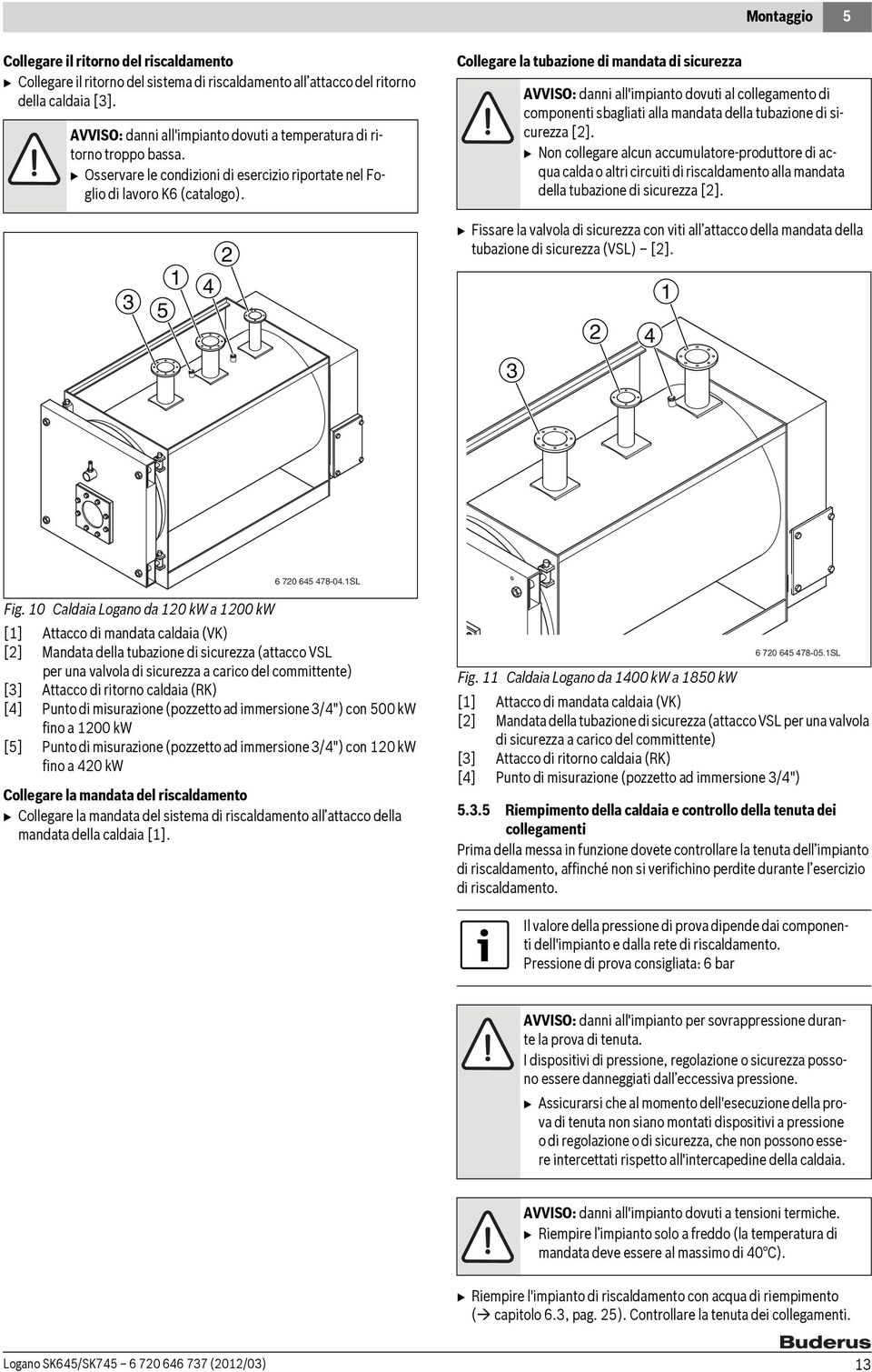 Collegare la tubazione di mandata di sicurezza AVVISO: danni all'impianto dovuti al collegamento di componenti sbagliati alla mandata della tubazione di sicurezza [].