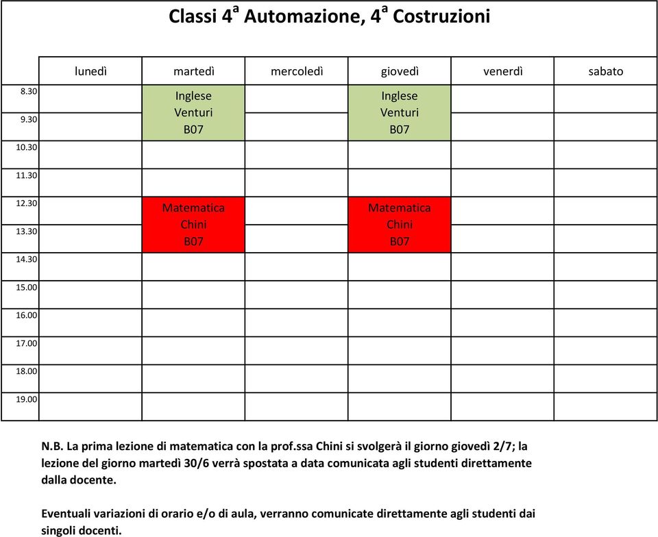 La prima lezione di matematica