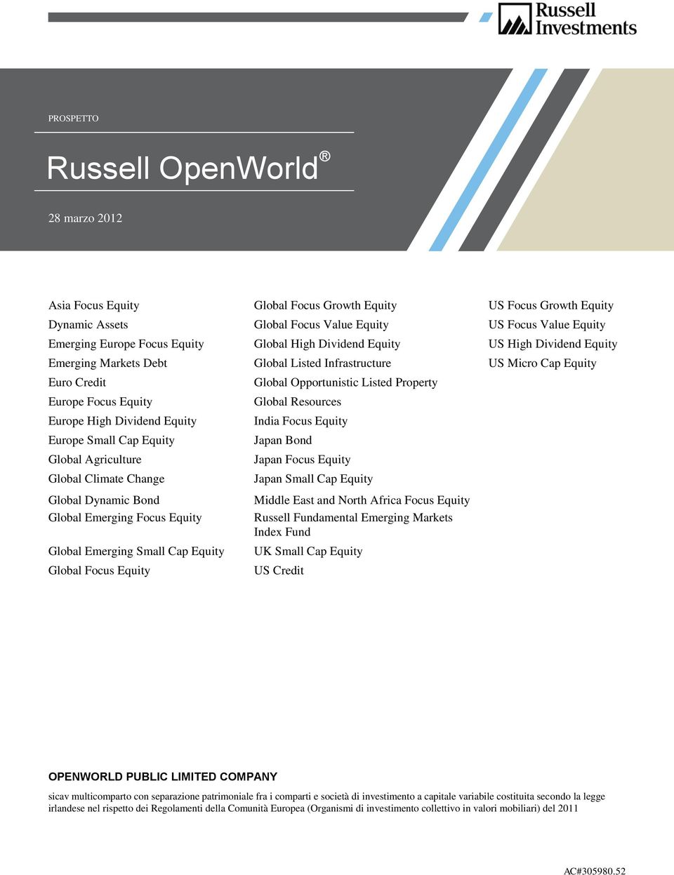 Small Cap Equity Global Agriculture Global Climate Change Global Dynamic Bond Global Emerging Focus Equity Global Emerging Small Cap Equity Global Focus Equity Global Opportunistic Listed Property