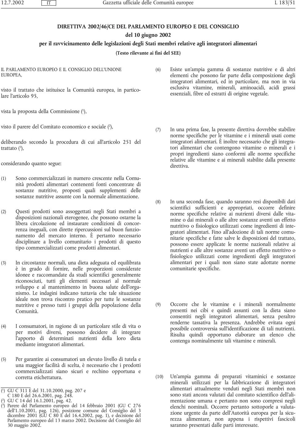 gamma di sostanze nutritive e di altri elementi che possono far parte della composizione degli integratori alimentari, ed in particolare, ma non in via esclusiva vitamine, minerali, aminoacidi, acidi