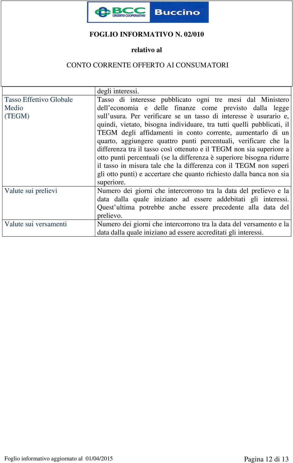 Per verificare se un tasso di interesse è usurario e, quindi, vietato, bisogna individuare, tra tutti quelli pubblicati, il TEGM degli affidamenti in conto corrente, aumentarlo di un quarto,