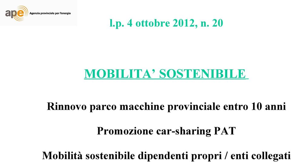 Promozione car-sharing PAT Mobilità