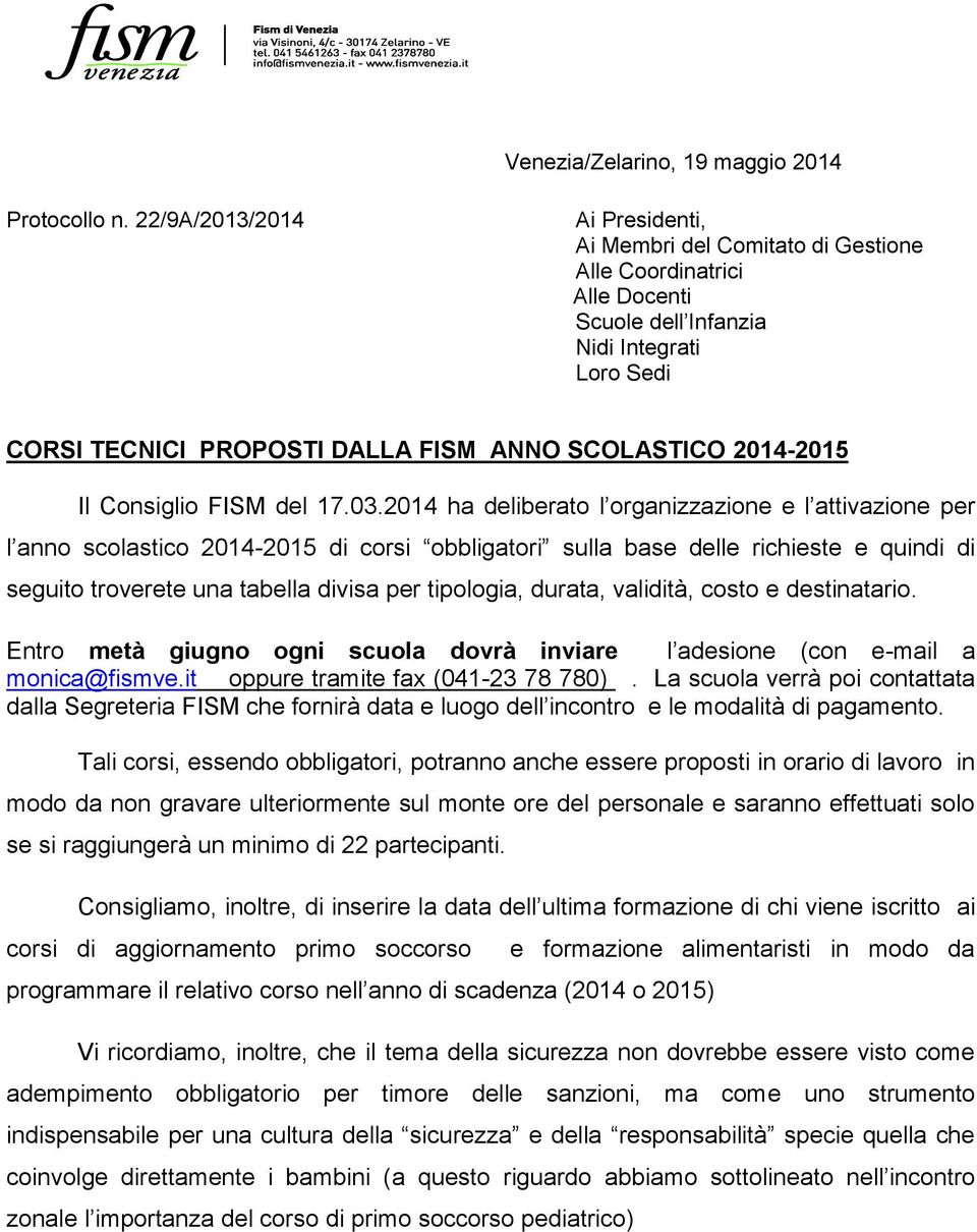 2014-2015 Il Consiglio FISM del 17.03.