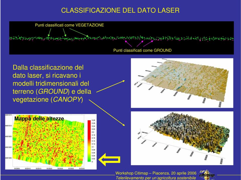 classificazione del dato laser, si ricavano i modelli