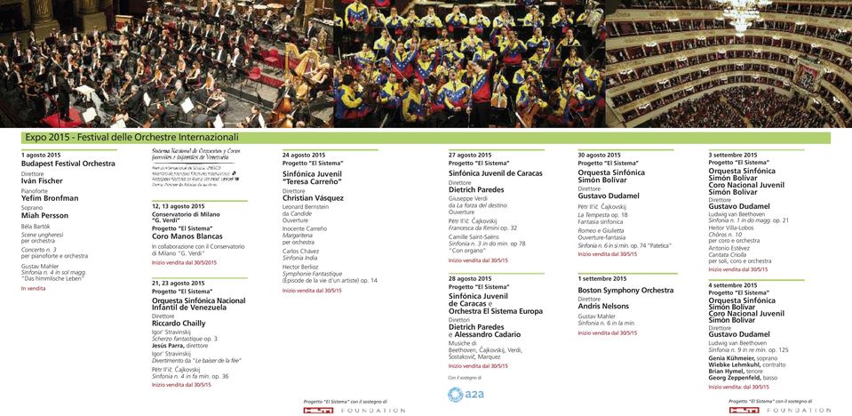Verdi rogetto El Sistema Coro Manos Blancas In collaborazione con il Conservatorio di Milano G.