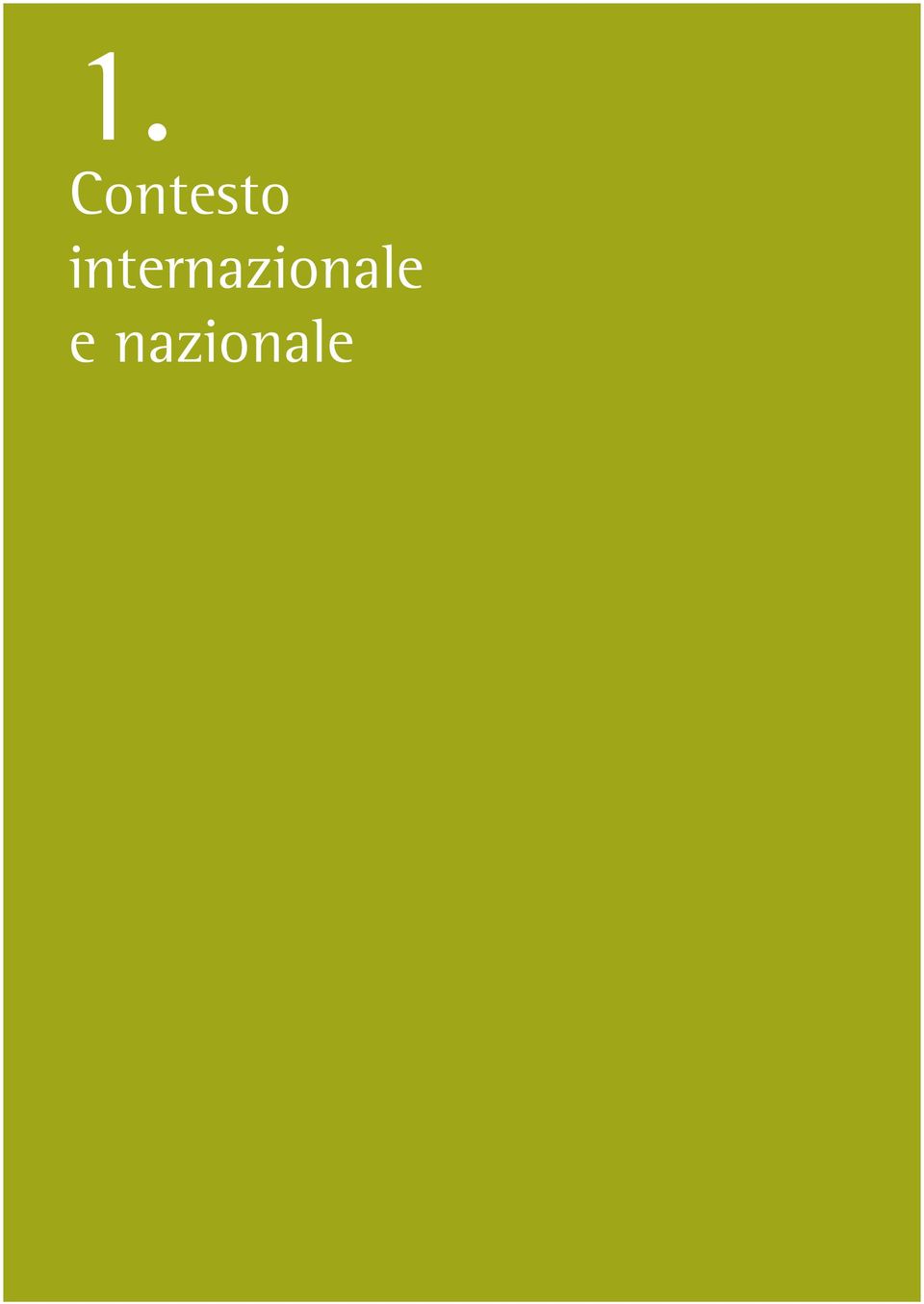 nazionale Contesto