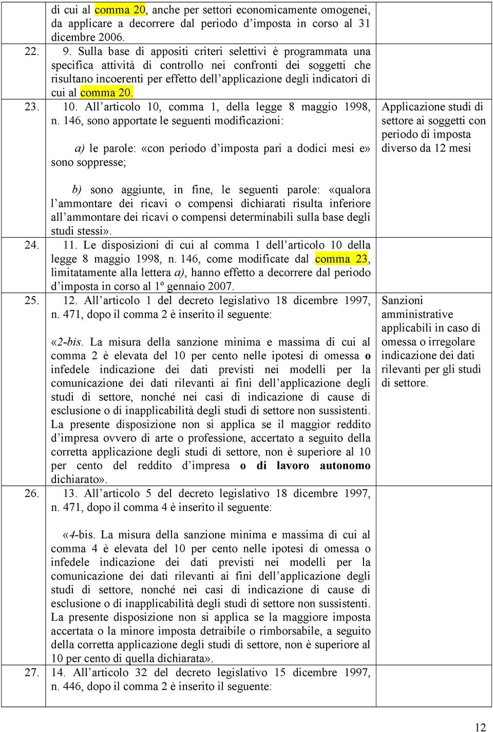 comma 20. 23. 10. All articolo 10, comma 1, della legge 8 maggio 1998, n.