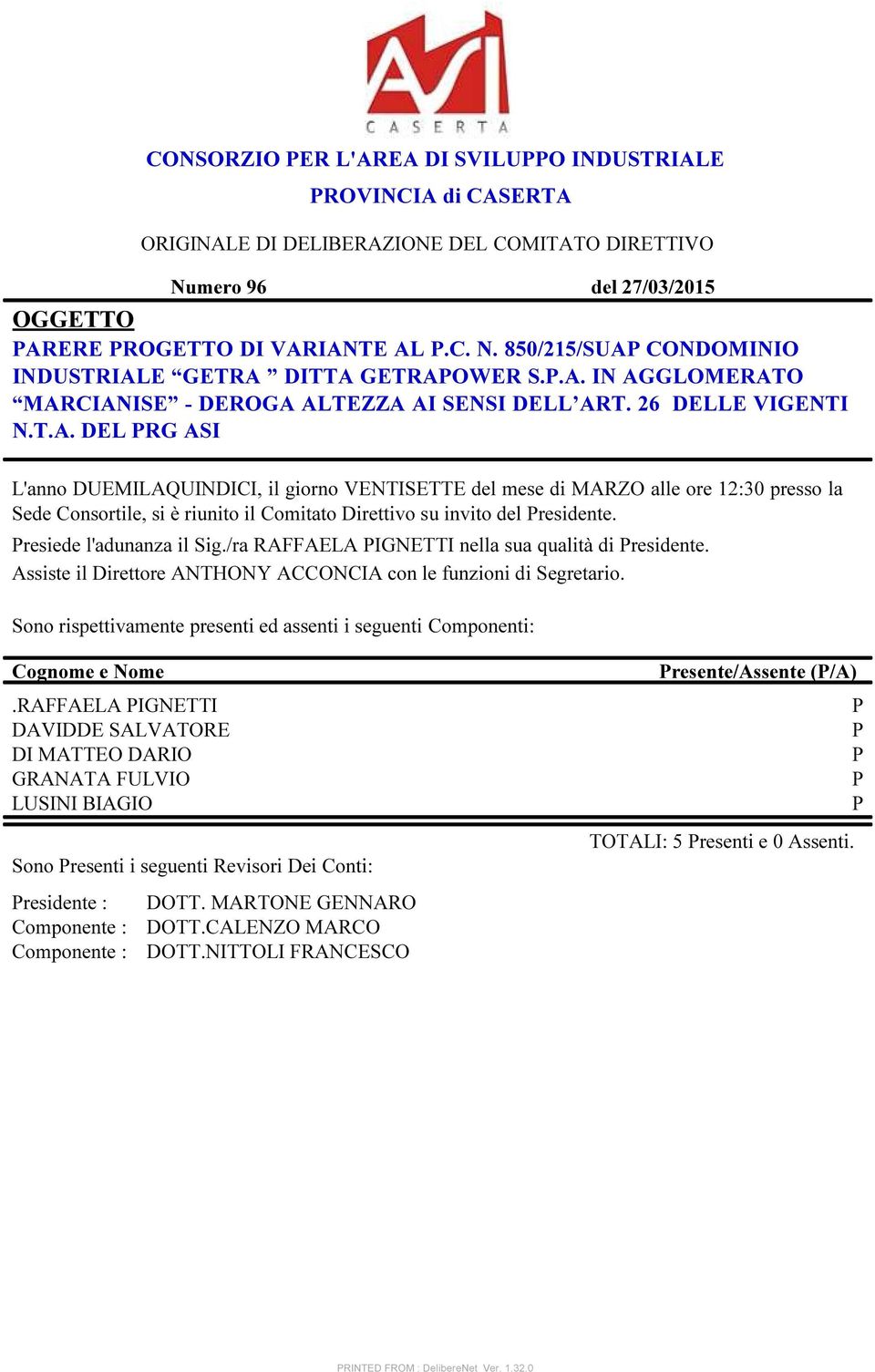 resiede l'adunanza il Sig./ra RAFFAELA IGNETTI nella sua qualità di residente. Assiste il Direttore ANTHONY ACCONCIA con le funzioni di Segretario.