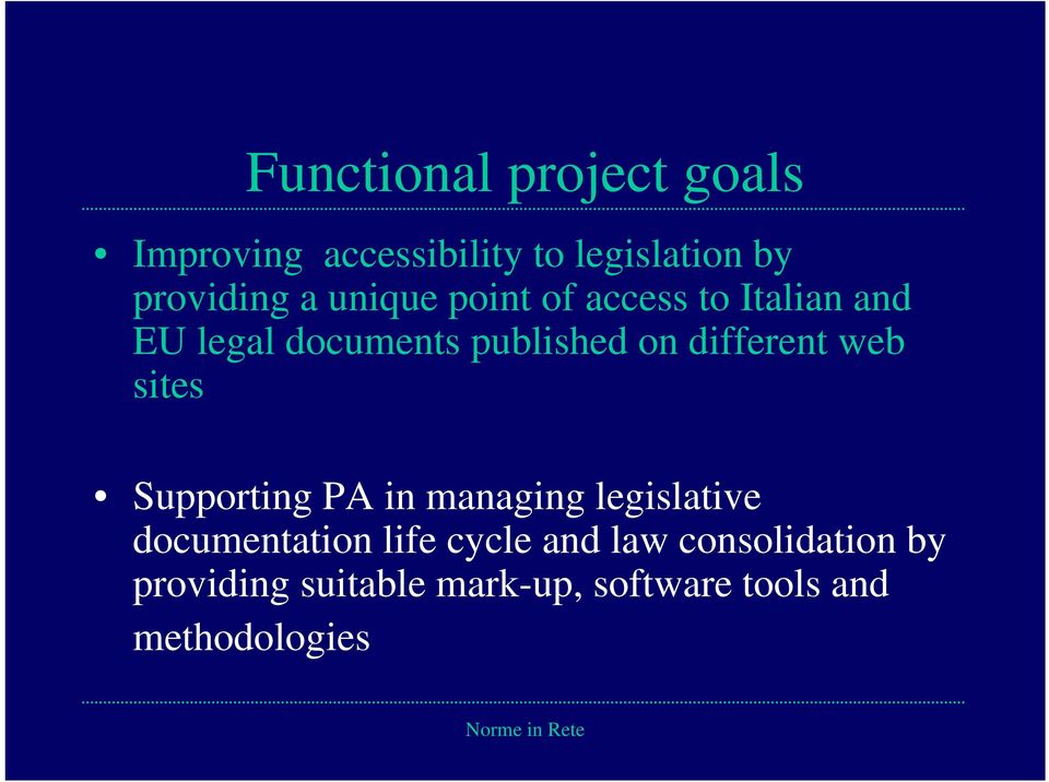web sites Supporting PA in managing legislative documentation life cycle and