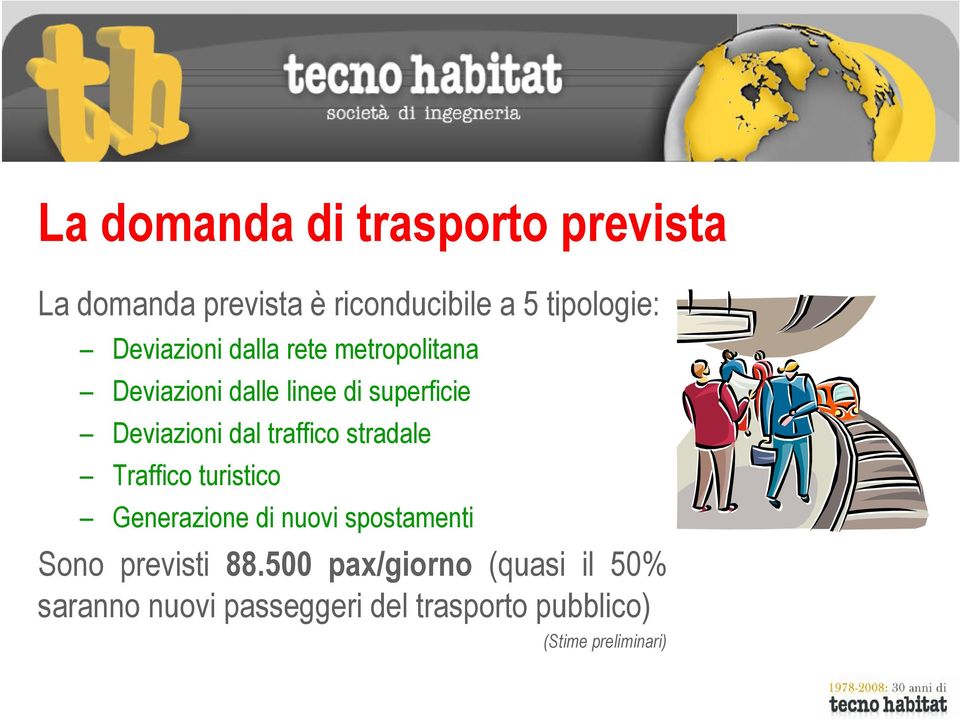 traffico stradale Traffico turistico Generazione di nuovi spostamenti Sono previsti 88.