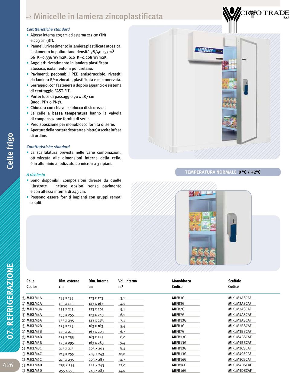 Angolari: rivestimento in lamiera plastificata atossica, isolamento in poliuretano. Pavimenti: pedonabili PED antisdrucciolo, rivestiti da lamiera 8/ zincata, plastificata e micronervata.