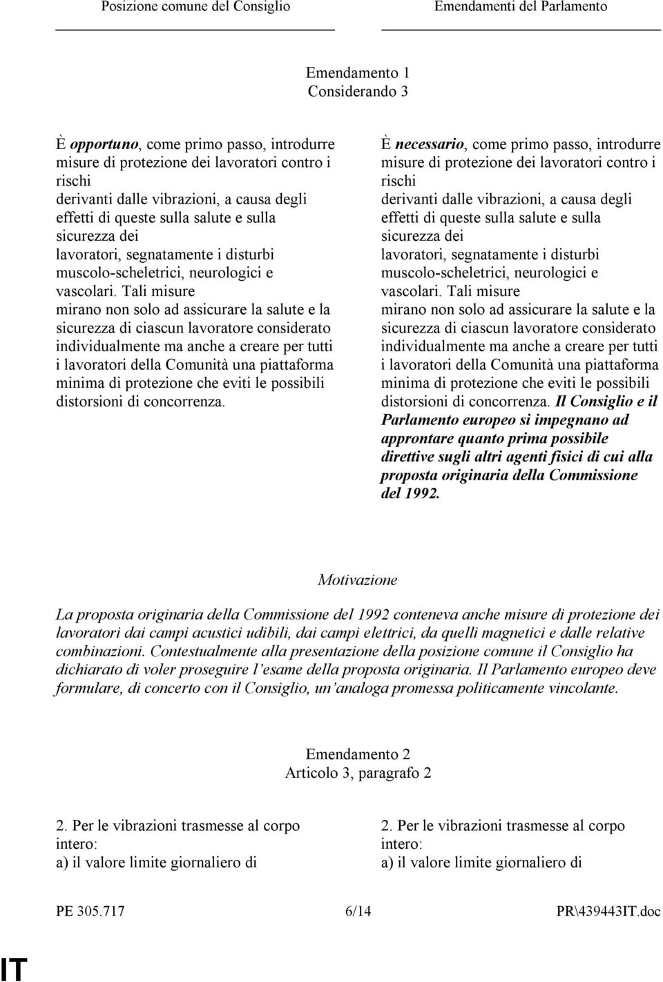 Tali misure mirano non solo ad assicurare la salute e la sicurezza di ciascun lavoratore considerato individualmente ma anche a creare per tutti i lavoratori della Comunità una piattaforma minima di