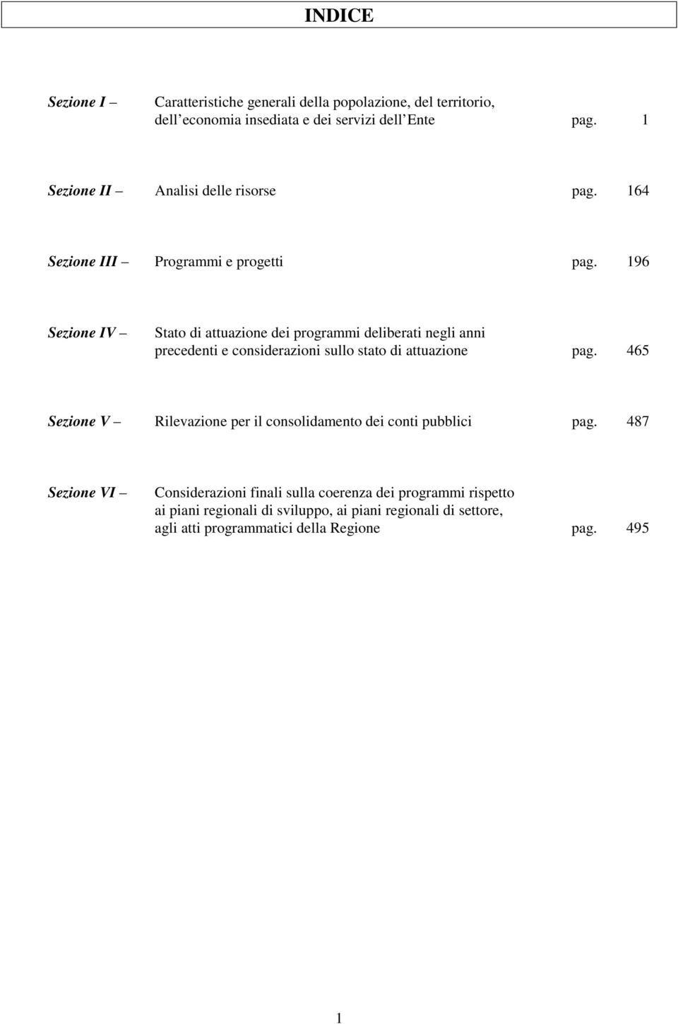 196 Sezione IV Stato di attuazione dei programmi deliberati negli anni precedenti e considerazioni sullo stato di attuazione pag.