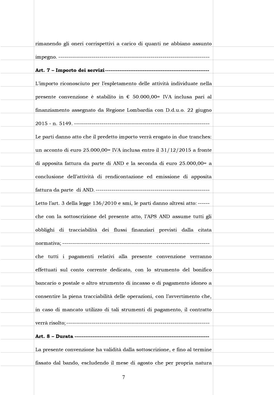 000,00= IVA inclusa pari al finanziamento assegnato da Regione Lombardia con D.d.u.o. 22 giugno 2015 - n. 5149.