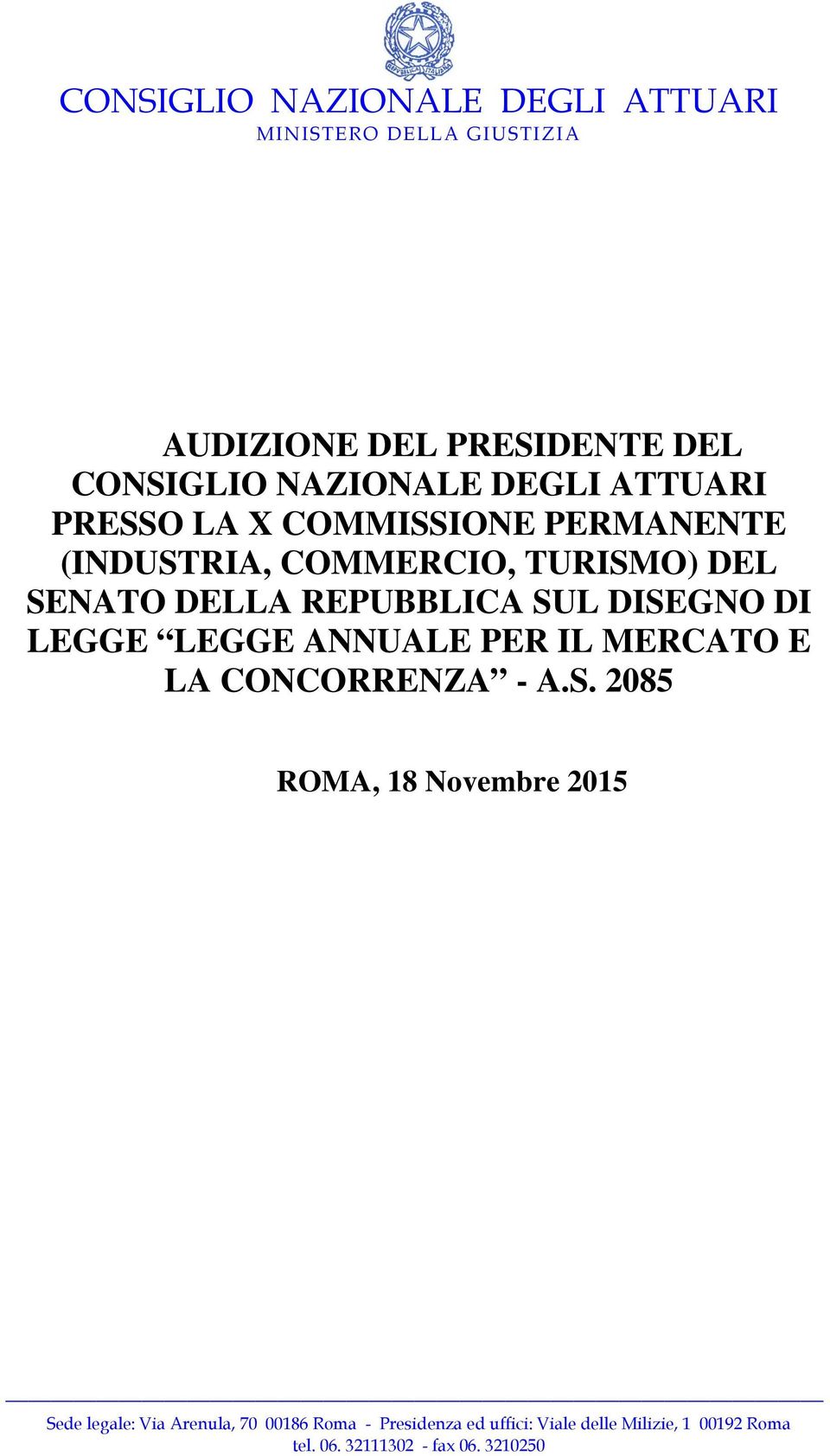 LEGGE ANNUALE PER IL MERCATO E LA CONCORRENZA - A.S.