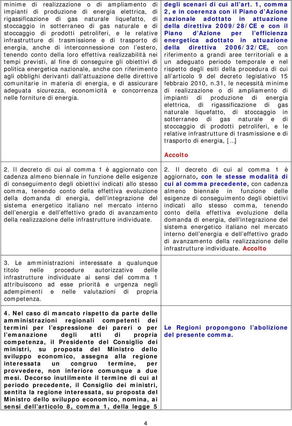 previsti, al fine di conseguire gli obiettivi di politica energetica nazionale, anche con riferimento agli obblighi derivanti dall attuazione delle direttive comunitarie in materia di energia, e di